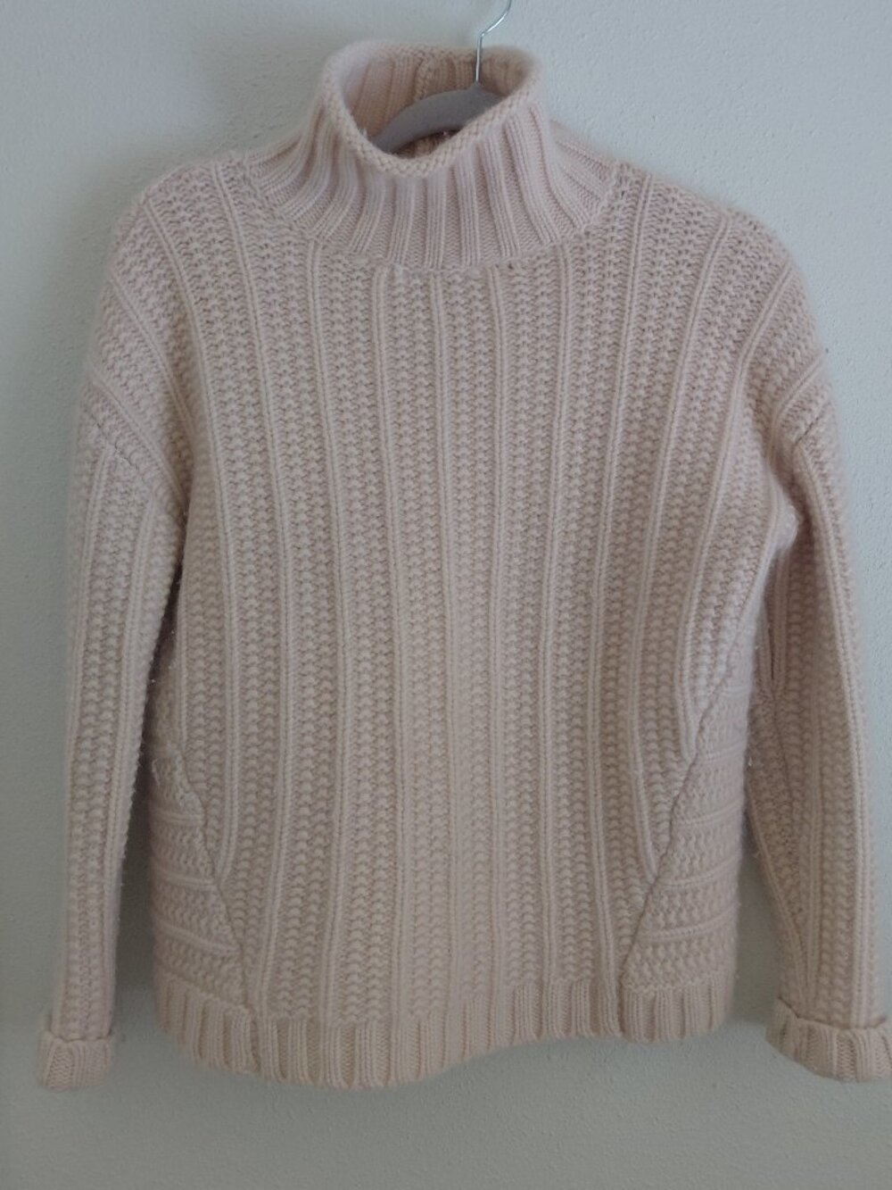 Garnet Hill Cashmere Chunky Sweater Chunky Soft XS Light Pink